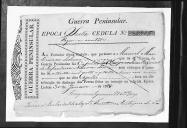 Cédulas de crédito sobre o pagamento dos oficiais do Regimento de Infantaria 10, durante a 6ª época, da Guerra Peninsular.
