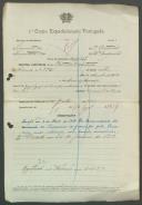 Pantaleão Ántónio - Soldado - 12ª. Compª. Regimento de Infantaria nº. 4