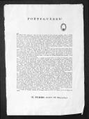 Proclamação assinada por D. Pedro IV dirigida aos portugueses na qual refere a sua ida a Inglaterra e França para obter apoios financeiros e agradece o apoio dos açoreanos à causa liberal.  