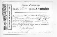 Cédulas de crédito sobre o pagamento das praças do Regimento de Infantaria 18, durante a época do Porto na Guerra Peninsular (letra M).