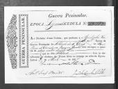 Cédulas de crédito sobre o pagamento das praças do Batalhão de Caçadores 4, durante a 2ª época na Guerra Peninsular (letra A).