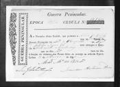 Cédulas de crédito sobre o pagamento das praças do Regimento de Infantaria 8, durante a época de Vitória, na Guerra Peninsular (letra A).