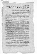 "Proclamação que sua magestade dirigio de Vila Franca de Xira aos habitantes de Lisboa" de José Xavier Mousinho da Silveira sobre a situação da constituição.
