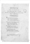 "Soneto para distribuir no Teatro de São João no dia aniversário da instalação das Cortes", sobre a exaltação à pátria.