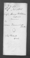 Processo do requerimento de Edwin Thomas Cafs em nome do seu irmão Henry William Cafs, da Brigada da Marinha.