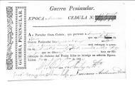 Cédulas de crédito sobre o pagamento dos sargentos e praças da 2ª Companhia, do Batalhão de Caçadores 2, durante a época de Almeida na Guerra Peninsular.