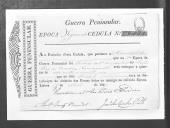 Cédulas de crédito sobre o pagamento das praças do Batalhão de Caçadores 4, durante a 2ª época na Guerra Peninsular (letra M).