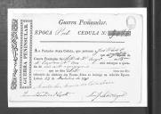 Cédulas de crédito sobre o pagamento das praças do Batalhão de Caçadores 3, durante a época do Porto na Guerra Peninsular (letra J).