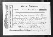 Cédulas de crédito sobre o pagamento das praças do Regimento de Infantaria 10, durante a 1ª época, da Guerra Peninsular (letras J, L e M).
