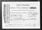 Cédulas de crédito sobre o pagamento das praças do Regimento de Infantaria 9, durante a época de Vitória, da Guerra Peninsular (letra M).