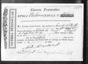 Cédulas de crédito sobre o pagamento das praças do Regimento de Infantaria 10, durante a época de Vitória, da Guerra Peninsular (letras J e L).