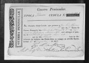 Cédulas de crédito sobre o pagamento das praças do Regimento de Infantaria 9, durante a 3ª época, da Guerra Peninsular (letra J).
