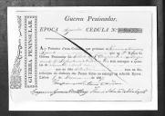 Cédulas de crédito sobre o pagamento das praças do Regimento de Infantaria 10, durante a 2ª época, da Guerra Peninsular (letra F).