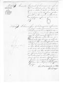 Correspondência entre várias entidades sobre relação do estado da conta dos vencimentos do ajudante de cirurgia Baratte Hippolyto François do 1º Regimento de Infantaria Ligeira da Rainha.