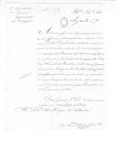 Ofício de João Freire de Andrade Salazar de Eça para o marquês de Saldanha sobre envio de relação acerca da dívida de vencimentos ao ajudante de cirurgia do Batalhão Francês Lavergre de Berthoumieux.