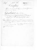 Processo do alferes Jean Charles Gaertner, do extinto 2º Regimento de Infantaria Ligeira da Rainha sobre ajustamento de contas por ter servido no Exército Libertador, relações e títulos de crédito emitidos pela Comissão da Liquidação das Contas dos Oficiais Estrangeiros, confirmando o pagamento de vencimentos.



