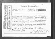Cédulas de crédito sobre o pagamento dos sargentos e capelães do Batalhão de Caçadores 4, durante a época de Vitória na Guerra Peninsular.