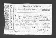 Cédulas de crédito sobre o pagamento das praças, da 4ª e 6ª Companhia, do Batalhão de Caçadores 1, durante a Guerra Peninsular.