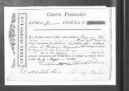 Cédulas de crédito sobre o pagamento das praças do Batalhão de Caçadores 4, durante a 1ª época na Guerra Peninsular (letra J).