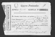Cédulas de crédito sobre o pagamento das praças, sargentos, trombetas e ferradores do Regimento de Cavalaria 10, durante a 2ª época na Guerra Peninsular.