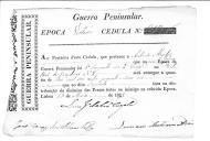 Cédulas de crédito sobre o pagamento das praças, sargentos e cornetas da 2ª Companhia, do Batalhão de Caçadores 2, durante a época de Vitória na Guerra Peninsular.