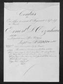 Processo de liquidação de contas do alferes Ernest D' Oeynhausen que serviu no 1º Regimento de Infantaria Ligeira da Rainha.