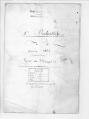 "Livre de magasin", registos de entradas e saídas de fardamentos do 3º Batalhão do 1º Regimento de Infantaria Ligeira da Rainha.