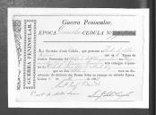 Cédulas de crédito sobre o pagamento das praças do Regimento de Infantaria 19, durante a 4ª época na Guerra Peninsular (letras P, R, S, T e V).