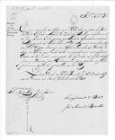 Ofícios de José Maria de Barcelos para José Lúcio Travassos Valdez, ajudante general do Exército, sobre três praças estrangeiras dos granadeiros irlandeses que se oferecem para servir no Regimento de Infantaria 21 e relação destes.
