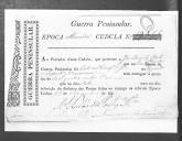 Cédulas de crédito sobre o pagamento das praças do Regimento de Infantaria 19, durante a época de Almeida na Guerra Peninsular.