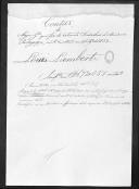 Processo da liquidação das contas do capitão Louis Lambert que serviu no 1º Regimento de Infantaria Ligeira da Rainha.