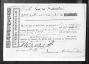 Cédulas de crédito sobre o pagamento das praças do Regimento de Infantaria 10, durante a época de Almeida, da Guerra Peninsular (letras L, M e N).