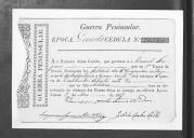 Cédulas de crédito sobre o pagamento das praças, da 6ª Companhia, do Regimento de Infantaria 20, durante a 4ª época na Guerra Peninsular.