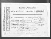 Cédulas de crédito sobre o pagamento das praças do Regimento de Infantaria 19, durante a época de Almeida na Guerra Peninsular (letra J).