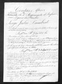 Processo de liquidação de contas do tenente Jorge Julio Lambert que serviu no 1º Regimento de Infantaria Ligeira da Rainha.