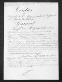 Processo de liquidação de contas do tenente Ernest Ganivet que serviu no 1º Regimento de Infantaria Ligeira da Rainha.