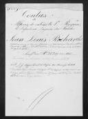 Processo de liquidação de contas do alferes Jean Louis Rochardet que serviu no 1º Regimento de Infantaria Ligeira da Rainha.