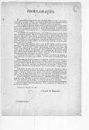 "Proclamação" do visconde de Reguengo, comandante das forças da capital, dirigida à Guarda Nacional, aos oficiais e aos soldados pela defesa da liberdade contra o absolutismo.