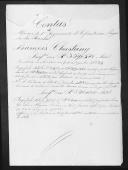 Processo de liquidação de contas do alferes François Chastang que serviu no 1º Regimento de Infantaria Ligeira da Rainha.