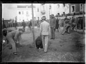 "Plantação de árvores no Largo da Cruz dos Quatro Caminhos."