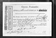 Cédulas de crédito sobre o pagamento das praças do Regimento de Infantaria 9, durante a época de Almeida, da Guerra Peninsular (letras I, L e L).