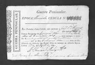 Cédulas de crédito sobre o pagamento dos oficiais do Batalhão de Caçadores 1, durante a época de Almeida na Guerra Peninsular.