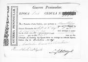Cédulas de crédito sobre o pagamento das praças da 5ª Companhia, do Batalhão de Caçadores 3, durante a época do Porto na Guerra Peninsular.