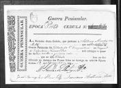 Cédulas de crédito sobre o pagamento das praças do Regimento de Infantaria 10, durante a época do Porto, da Guerra Peninsular (letra A).