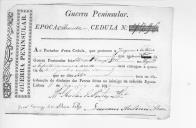 Cédulas de crédito sobre o pagamento das praças do Regimento de Infantaria 18, durante a época de Almeida na Guerra Peninsular (letra J).
