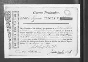 Cédulas de crédito sobre o pagamento das praças do Regimento de Infantaria 19, durante a 2ª época na Guerra Peninsular (letra A).