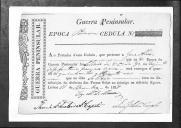 Cédulas de crédito sobre o pagamento das praças do Regimento de Infantaria 9, durante a 1ª época, da Guerra Peninsular (letra J).