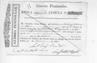 Cédulas de crédito sobre o pagamento das praças do Regimento de Infantaria 18, durante a época de Almeida na Guerra Peninsular (letra A).