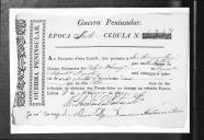 Cédulas de crédito sobre o pagamento das praças do Regimento de Infantaria 14, durante a época do Porto na Guerra Peninsular (letras A, E, F, J, M, P e T).