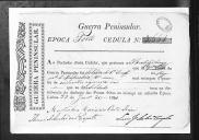 Cédulas de crédito sobre o pagamento das praças do Regimento de Infantaria 9, durante a época do Porto, na Guerra Peninsular (letras B e D).